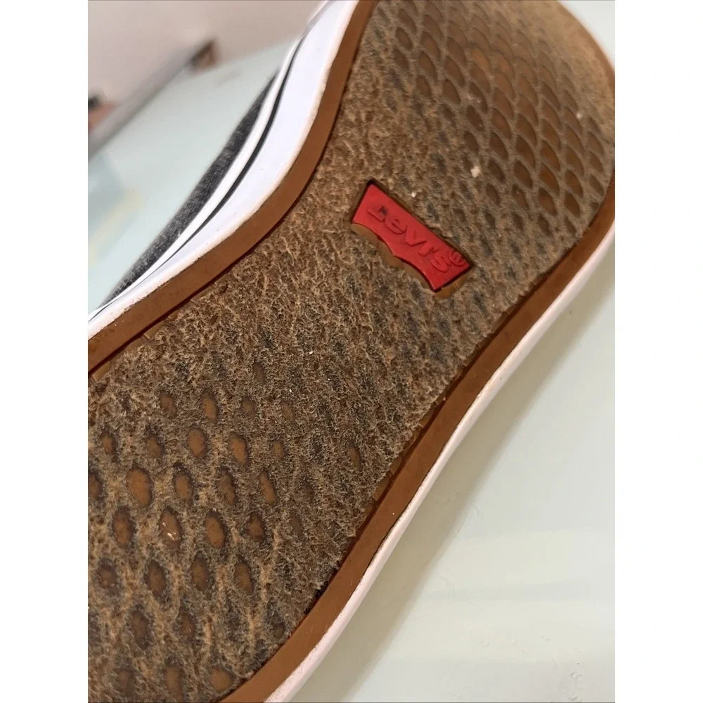 Levis Boat Shoes Men's 10.5 Gray Canvas Casual Deck‎ Sneakers